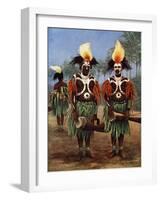 Dancers of the Fly River Region, Papua New Guinea, 1920-null-Framed Giclee Print