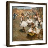 Dancers on the stage. Around 1889-1894. Oil on canvas.-Edgar Degas-Framed Giclee Print