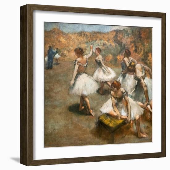 Dancers on the stage. Around 1889-1894. Oil on canvas.-Edgar Degas-Framed Giclee Print