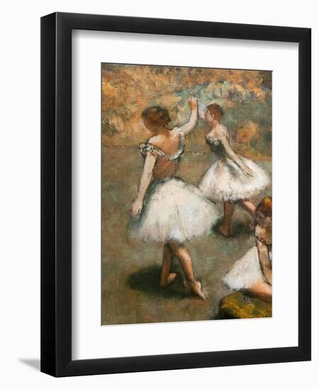 Dancers on the stage (detail). Around 1889-1894. Oil on canvas.-Edgar Degas-Framed Giclee Print