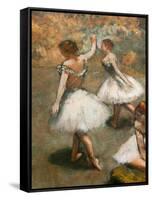 Dancers on the stage (detail). Around 1889-1894. Oil on canvas.-Edgar Degas-Framed Stretched Canvas