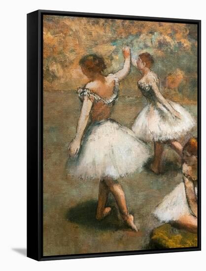 Dancers on the stage (detail). Around 1889-1894. Oil on canvas.-Edgar Degas-Framed Stretched Canvas