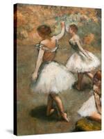 Dancers on the stage (detail). Around 1889-1894. Oil on canvas.-Edgar Degas-Stretched Canvas