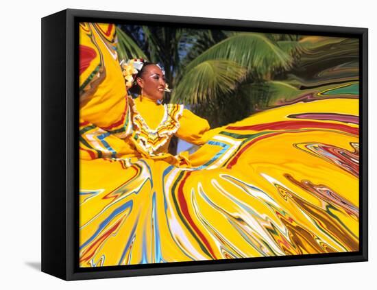 Dancers Performing in Costume, Costa Maya, Mexico-Bill Bachmann-Framed Stretched Canvas