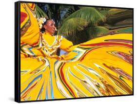 Dancers Performing in Costume, Costa Maya, Mexico-Bill Bachmann-Framed Stretched Canvas