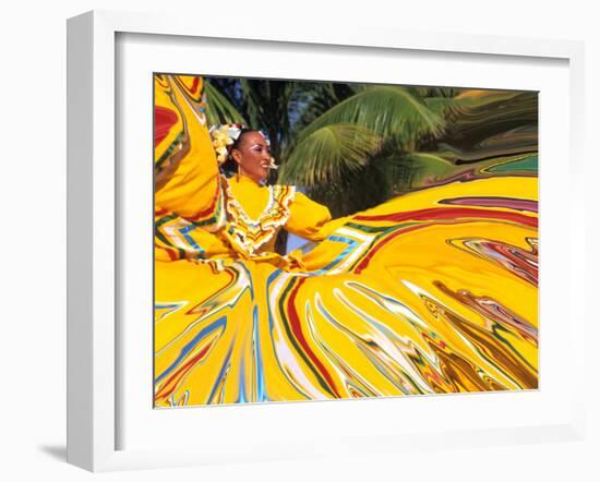 Dancers Performing in Costume, Costa Maya, Mexico-Bill Bachmann-Framed Photographic Print