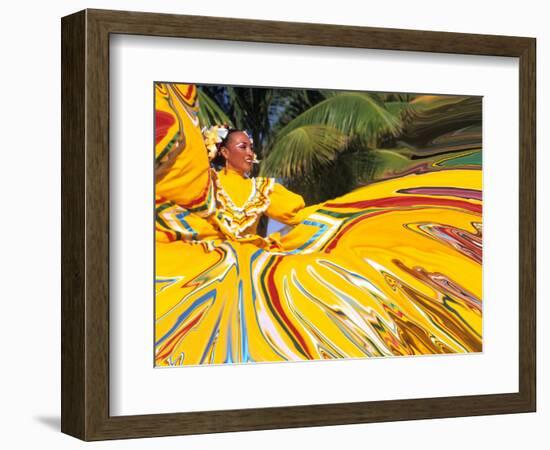 Dancers Performing in Costume, Costa Maya, Mexico-Bill Bachmann-Framed Photographic Print