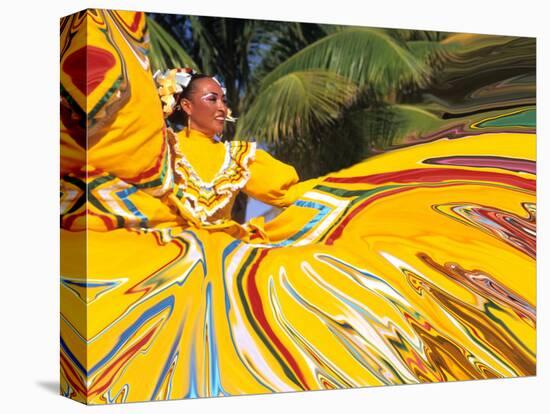 Dancers Performing in Costume, Costa Maya, Mexico-Bill Bachmann-Stretched Canvas