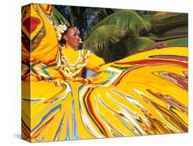 Dancers Performing in Costume, Costa Maya, Mexico-Bill Bachmann-Stretched Canvas