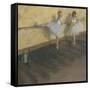 Dancers Practicing at the Barre-Edgar Degas-Framed Stretched Canvas