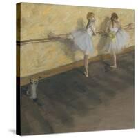 Dancers Practicing at the Barre-Edgar Degas-Stretched Canvas