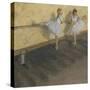 Dancers Practicing at the Barre-Edgar Degas-Stretched Canvas
