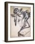 Dancers practicing at the Opera foyer. Around 1890. Pastel and charcoal on paper.-Edgar Degas-Framed Giclee Print
