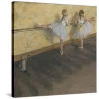 Dancers Practising at the Barre, 1877-Edgar Degas-Stretched Canvas