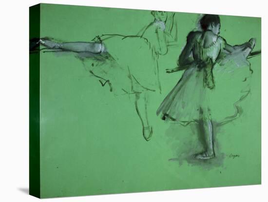 Dancers Practising at the Barre-Edgar Degas-Stretched Canvas