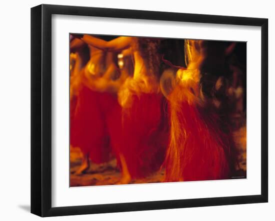 Dancers, Raratonga, Cook Islands-Peter Adams-Framed Premium Photographic Print