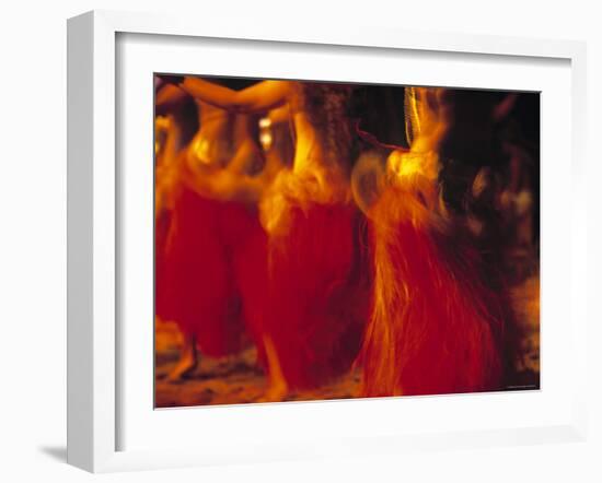 Dancers, Raratonga, Cook Islands-Peter Adams-Framed Photographic Print