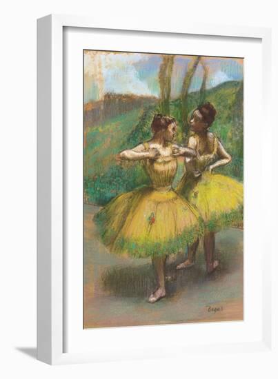 Dancers with Yellow Dresses; Danseuses Jupes Jaunes, C.1896-Edgar Degas-Framed Premium Giclee Print