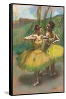 Dancers with Yellow Dresses; Danseuses Jupes Jaunes, C.1896-Edgar Degas-Framed Stretched Canvas