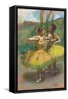 Dancers with Yellow Dresses; Danseuses Jupes Jaunes, C.1896-Edgar Degas-Framed Stretched Canvas