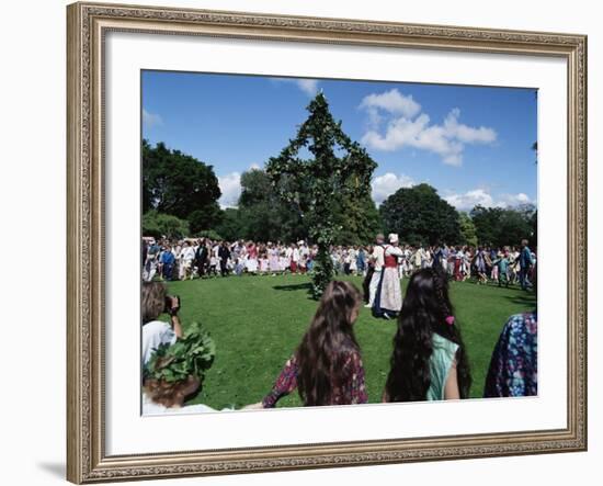 Dances Around the Maypole, Midsummer Festival, Sweden, Scandinavia-Adina Tovy-Framed Photographic Print