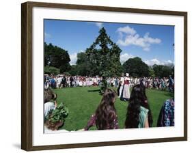 Dances Around the Maypole, Midsummer Festival, Sweden, Scandinavia-Adina Tovy-Framed Photographic Print