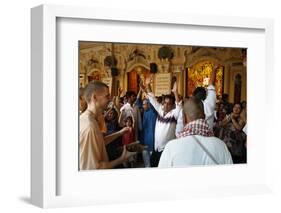 Dancing and chanting at Krishna-Balaram temple, Vrindavan, Uttar Pradesh, India-Godong-Framed Photographic Print