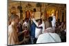 Dancing and chanting at Krishna-Balaram temple, Vrindavan, Uttar Pradesh, India-Godong-Mounted Photographic Print