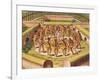 Dancing around a Captive before the Hut Containing the Tamerkas or Idols-Theodore de Bry-Framed Giclee Print