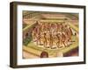 Dancing around a Captive before the Hut Containing the Tamerkas or Idols-Theodore de Bry-Framed Giclee Print