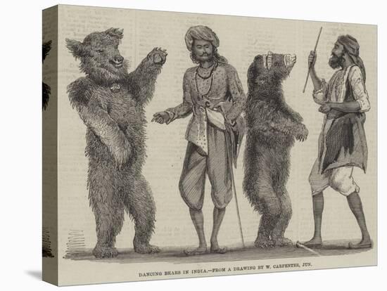 Dancing Bears in India-William Carpenter-Stretched Canvas