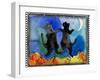 Dancing Black Cats Halloween-sylvia pimental-Framed Art Print