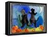 Dancing Black Cats Halloween-sylvia pimental-Framed Stretched Canvas