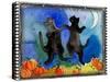Dancing Black Cats Halloween-sylvia pimental-Stretched Canvas