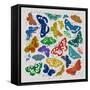 Dancing Butterflies, 2022 (mixed media)-Jenny Frean-Framed Stretched Canvas