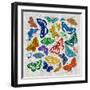 Dancing Butterflies, 2022 (mixed media)-Jenny Frean-Framed Giclee Print