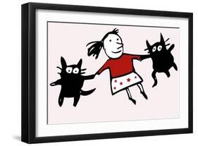 Dancing Cats-Carla Martell-Framed Giclee Print