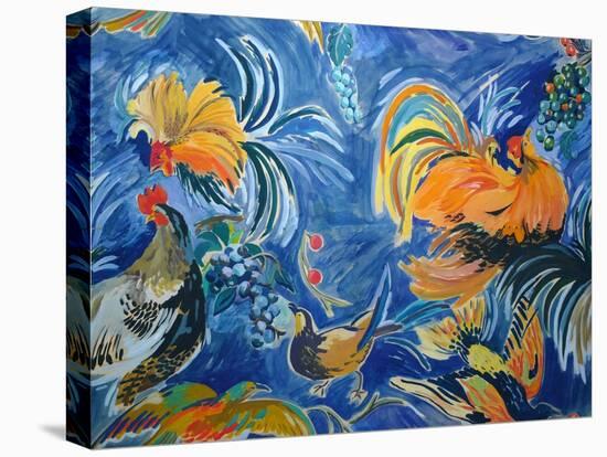 Dancing Cockerel Design-LG Buchanan-Stretched Canvas