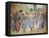 Dancing Countrywomen-Camille Pissarro-Framed Stretched Canvas