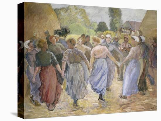 Dancing Countrywomen-Camille Pissarro-Stretched Canvas