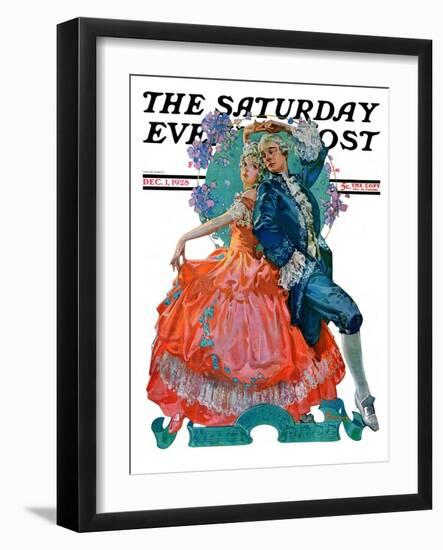 "Dancing Couple," Saturday Evening Post Cover, December 1, 1928-Elbert Mcgran Jackson-Framed Giclee Print