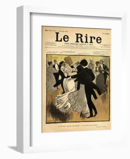 Dancing Couples, from the Front Cover of 'Le Rire', 17th December 1898-Jeanniot-Framed Giclee Print