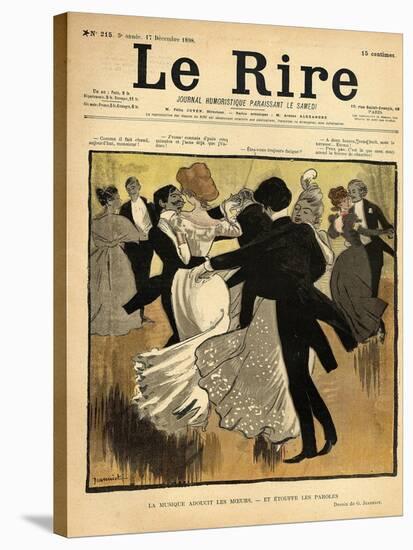 Dancing Couples, from the Front Cover of 'Le Rire', 17th December 1898-Jeanniot-Stretched Canvas