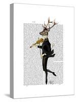 Dancing Deer with Violin-Fab Funky-Stretched Canvas