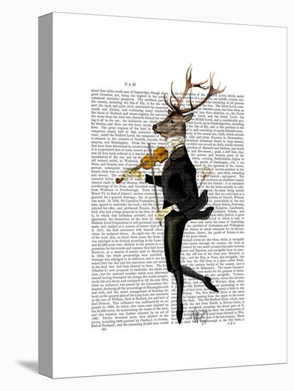 Dancing Deer with Violin-Fab Funky-Stretched Canvas