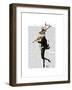 Dancing Deer with Violin-Fab Funky-Framed Art Print