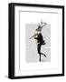 Dancing Deer with Violin-Fab Funky-Framed Art Print