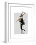 Dancing Deer with Violin-Fab Funky-Framed Art Print