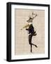 Dancing Deer with Violin-Fab Funky-Framed Art Print