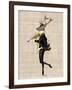 Dancing Deer with Violin-Fab Funky-Framed Art Print